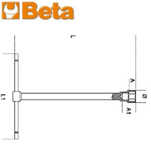 Carica l'immagine nel visualizzatore di Gallery, chiave a t esagonale beta 950 finitura cromata