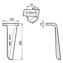 Carica l'immagine nel visualizzatore di Gallery, coltello dente per erpice rotante
piatto 120x15 celli