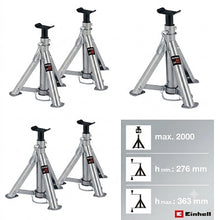 Carica l'immagine nel visualizzatore di Gallery, coppia di supporti cavalletti per auto einhell usb 22 portata 2000 kg 4006825504279
