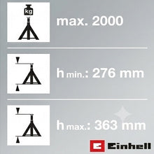 Carica l'immagine nel visualizzatore di Gallery, coppia di supporti cavalletti per auto einhell usb 22 portata 2000 kg 4006825504279