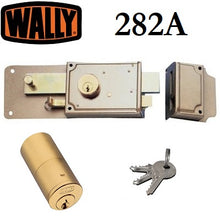 Carica l'immagine nel visualizzatore di Gallery, serratuta ferroglietto di sicurezza con catenaccio a scrocco cilindro esterno fisso wally 282a