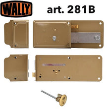Carica l'immagine nel visualizzatore di Gallery, serratuta ferroglietto di sicurezza con catenaccio a scrocco cilindro esterno wally 281b