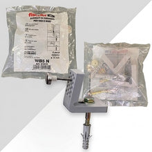 Carica l'immagine nel visualizzatore di Gallery, fischer wb 5n fissaggio nascosto water bidet pavimento fori laterali con tasselli sx plus 10 staffe nylon e coprivite cromati
