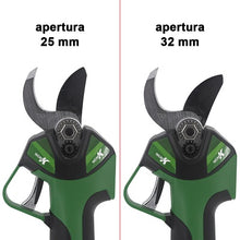 Carica l'immagine nel visualizzatore di Gallery, forbice tecnok elettrica a batteria al litio da 14.4v 1.5ah diametro taglio 25 32 mm a2758