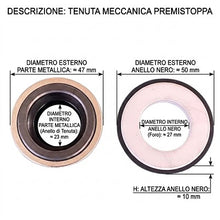 Carica l'immagine nel visualizzatore di Gallery, tenuta meccanica premistoppa lombardini 9155003 con anello metallico e guarnizione 9155.003
