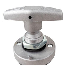 Carica l'immagine nel visualizzatore di Gallery, Interruttore staccabatteria ad azionamento manuale con maniglia fissa, tensione nominale Mx 24V, corrente max continua 250 A, corrente max di breve durata 2500 A x 5 sec., IP 65, Temperatura d'impiego -40°C / +80°C, dadi per contatti M10 in ottone, Intercambiabile con IVECO 4822229.