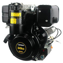 Carica l'immagine nel visualizzatore di Gallery, motore diesel monocilindrico cilindrata 349 cm³ potenza netta 4,9 kw 6,7 hp 3600 giri min avviamento a strappo ed elettrico