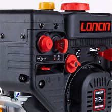 Carica l'immagine nel visualizzatore di Gallery, motore monocilindrico 4 tempi a benzina ohv cilindrata 212 cm³ potenza netta 44 kw 6 hp 3600 giri min avviamento a strappo ed elettrico a 220v