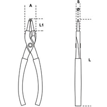 Carica l'immagine nel visualizzatore di Gallery, PINZA A BECCHI DIRITTI BETA 1032 PER ANELLI ELASTICI SEEGER