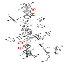 Carica l'immagine nel visualizzatore di Gallery, serie membrane originali per carburatori zama c1q di motoseghe decespugliatori potatori soffiatori stihl codice 11290071062