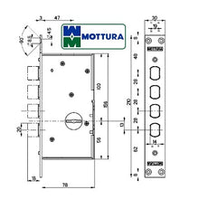 Carica l'immagine nel visualizzatore di Gallery, serratura mottura 72110 doppia mappa 2 mandate 25 mm