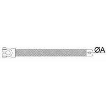 Carica l'immagine nel visualizzatore di Gallery, treccia di massa con morsetto batteria polarità negativa sezione 25 mm² lunghezza 400 mm occhiello d 10,5 mm 00858
