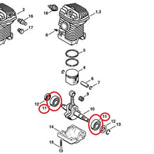 Carica l'immagine nel visualizzatore di Gallery, cuscinetto albero motore per stihl motoseghe e decespugliatori originale 95030030340