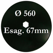 Carica l'immagine nel visualizzatore di Gallery, disco erpice frangizolle liscio diametro 560 millimetri foro centrale quadrato 67 millimetri