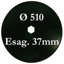Carica l'immagine nel visualizzatore di Gallery, disco frangizolle liscio diametro 510 mm foro centrale esagonale 37 mm concavo tipo spedo
