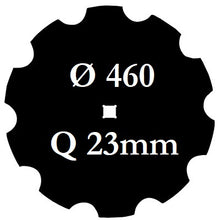 Carica l'immagine nel visualizzatore di Gallery, disco frangizolle dentato diametro 460 millimetri foro centrale quadrato 23 millimetri