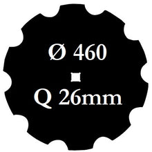 Carica l'immagine nel visualizzatore di Gallery, disco erpice frangizolle dentato diametro 460 millimetri foro centrale quadrato 26 millimetri