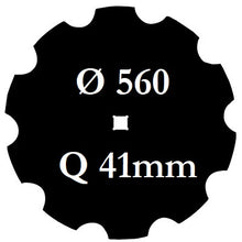 Carica l'immagine nel visualizzatore di Gallery, disco erpice frangizolle dentato diametro 560 millimetri foro centrale quadrato 41 millimetri