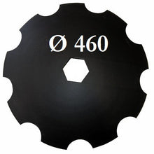 Carica l'immagine nel visualizzatore di Gallery, disco frangizolle liscio diametro 460 mm foro centrale esagonale 37 mm concavo tipo spedo
