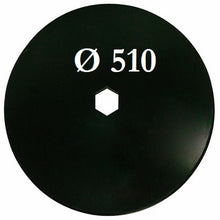 Carica l'immagine nel visualizzatore di Gallery, disco frangizolle liscio diametro 510 mm foro centrale esagonale 37 mm concavo tipo spedo