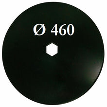 Carica l'immagine nel visualizzatore di Gallery, disco frangizolle liscio diametro 460 mm foro centrale esagonale 37 mm concavo tipo spedo