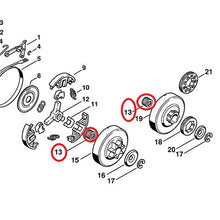 Carica l'immagine nel visualizzatore di Gallery, gabbia rulli cuscinetto rocchetto campana frizione motoseghe stihl ms 340 ms 341 ms 360 ms 361 ms 362 codice 95129332380