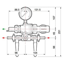 Carica l'immagine nel visualizzatore di Gallery, gruppo di comando comet gcp 3 vie 50 bar 100 litri minuto codice 1204057000