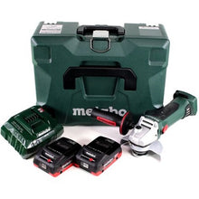 Carica l'immagine nel visualizzatore di Gallery, kit combo set smerigliatrice angolare a batteria 18v 125 mm w 18 ltx 125 quick metabo codice 602174840 due batterie