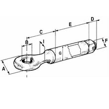 Carica l'immagine nel visualizzatore di Gallery, occhione girevole categoria f foro diametro 45 mm bussola diametro 63x146,5 mm massa trainabile 12 tonnellate