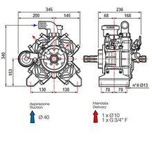 Carica l'immagine nel visualizzatore di Gallery, pompa irroratrice comet alta pressione aps 96 m-m codice 6093001200 con albero passante maschio maschio da 1″3/8
