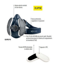 Carica l'immagine nel visualizzatore di Gallery, semimaschera elipse completa di filtri p3 codice b43.elip3000