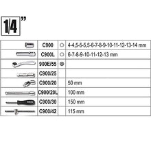 Carica l'immagine nel visualizzatore di Gallery, set chiavi easy beta 1/4"-1/2" 98 pezzi codice 009031298