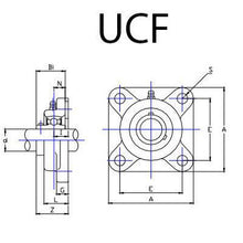 Carica l'immagine nel visualizzatore di Gallery, SUPPORTO CUSCINETTO FLANGIATO UCF 207 FRANGIZOLLE D 35