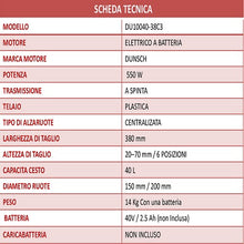 Carica l'immagine nel visualizzatore di Gallery, tagliaerba elettrico a batteria dunsch lea 550w du10040 38c3 scheda