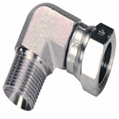 adattatore a “l” maschio bspt / femmina bsp girevole da 1/4
