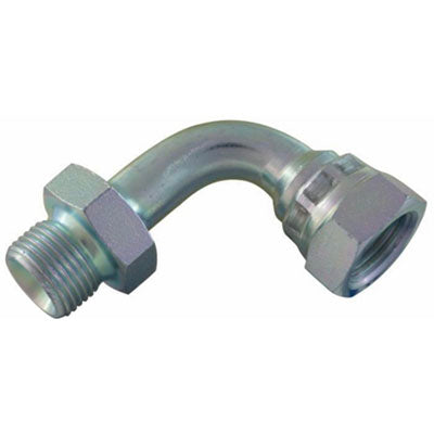 Adattatore 90° maschio/femmina girevole filetto gas svasato 60° da 3/8