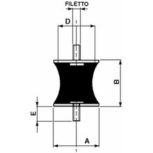 Carica l'immagine nel visualizzatore di Gallery, antivibranti cilindrici sgolati 24x20mm m6

