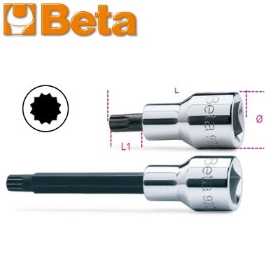 chiavi a bussola beta 920xzn a giravite per viti xzn con attacco quadro femmina 1/2”