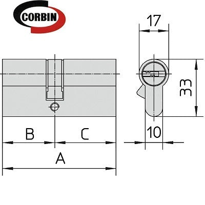 cilindro corbin sagomato doppio profilo ottone