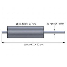 Carica l'immagine nel visualizzatore di Gallery, coppia di rulli in alluminio da 28 cm con 24 denti e assi di diversa lunghezza per pigiadiraspatrice
