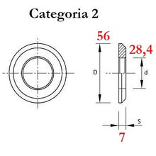 Carica l&#39;immagine nel visualizzatore di Gallery, distanziale per rotula senza cono categoria 2 d 28,4 D 56 S 7
