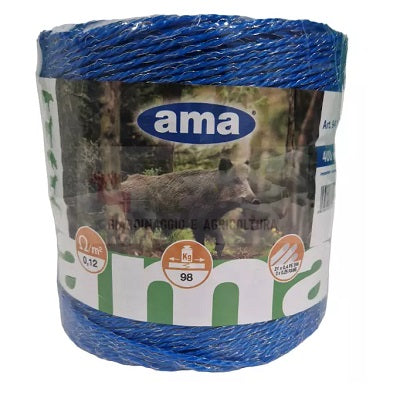 filo elettrificato colore blu cinghiali 400 mt 3 conduttori rame ama