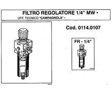 Carica l'immagine nel visualizzatore di Gallery, filtro recupero condensa a tazza 1/4 con regolatore di pressione campagnola codice 0114.0107 per motocompressori
