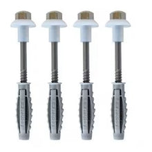 Carica l'immagine nel visualizzatore di Gallery, viti fissaggio vasi bidet acciaio inox aisi 430 kit 4 pezzi tasselli sanitari pavimento foro verticale
