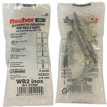 Carica l'immagine nel visualizzatore di Gallery, viti fissaggio vasi bidet acciaio inox aisi 430 kit 4 pezzi tasselli sanitari pavimento foro verticale
