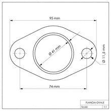 Carica l'immagine nel visualizzatore di Gallery, flangia premistoppa ovale per pompa agricola con boccola centrale e due fori laterali, foro interno da 35 mm
