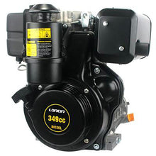Carica l'immagine nel visualizzatore di Gallery, motore  diesel monocilindrico cilindrata 349 cm³ potenza netta 4,9 kw 6,7 hp 3600 giri min avviamento a strappo autoavvolgente

