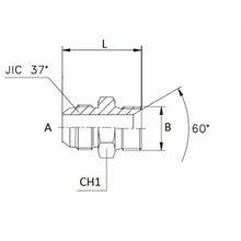 Carica l'immagine nel visualizzatore di Gallery, Nipples di riduzione maschio-maschio filetto gas svasato a 60° e metrico 1/4"- 9/16”-16
