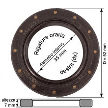 Carica l'immagine nel visualizzatore di Gallery, paraolio anello di tenuta diametro 35x52x7 mm rigato orario destro dx lombardini kohler 1213361 1213.361

