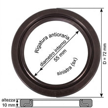 Carica l'immagine nel visualizzatore di Gallery, paraolio anello di tenuta diametro 55x72x10 mm rigato antiorario sinistro sx lombardini kohler 1213058 1213.058
